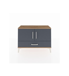 Arges Şifonyer 2 Raflı Tek Çekmeceli 2 Kapaklı 88x30x64 Çam-Antrasit