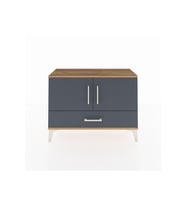 Arges Şifonyer 2 Raflı Tek Çekmeceli 2 Kapaklı 88x30x64 Çam-Antrasit