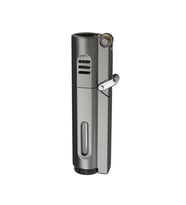 PremiumQuality Parlak Gunmetal 3 Torch Pürmüz Metal Puro Çakmağı