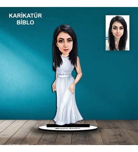 KİŞİYE ÖZEL KADIN TASARIMLI KARİKATÜR BİBLO B82
