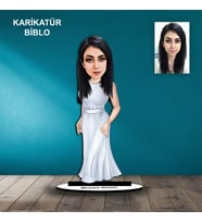 KİŞİYE ÖZEL KADIN TASARIMLI KARİKATÜR BİBLO B82