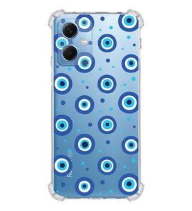 PrintiFy Xiaomi Redmi Note 12 5G Uyumlu Nazar Boncuğu 1 Baskılı Şeffaf Köşe Korumalı Antişok Kılıf