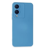 Newface Vivo Y17S Kılıf Nano içi Kadife Silikon - Mavi
