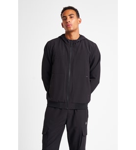 Erkek Fermuarlı Kapüşonlu Sweatshirt 25N-1102 (Siyah)
