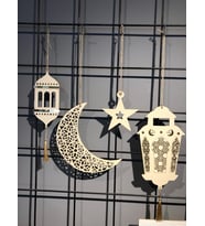 Elitbaskı Ahşap Ramazan Kandil Süsleme Seti (4 Parça)