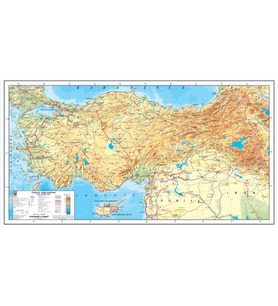 Mepmedya Yayınları 70*100 Cm Türkiye Fiziki Ve Mülki İdare Bölümleri Haritası Çift Yön