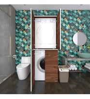 Kenzlife çamaşır-kurutma makinesi dolabı kapaklı jelena cvz 180*70*60 banyo çift katlı arkalıksız (Karışık)