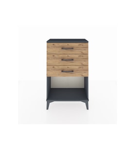 Arges Komodin 3 Çekmeceli 60x30x96 Antrasit-Çam