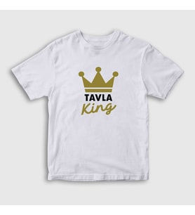 Presmono Unisex Çocuk Beyaz Backgammon King Tavla Kralı Oyun V2 T-Shirt 416668tt (Beyaz)