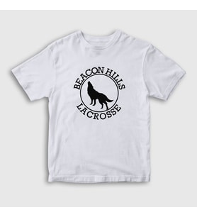 Presmono Unisex Çocuk Beyaz Beacon Hills Lacrosse V2 Dizi Teen Wolf T-Shirt 330812tt (Beyaz)