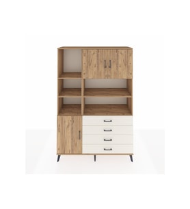 Hyperion Dolap 8 Raflı 4 Çekmeceli 3 Kapaklı 132x44x195 Çam-Çam/Aytaşı