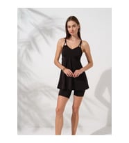 Pierre Cardin Şortlu V Yaka Tankini 231500 (Siyah)