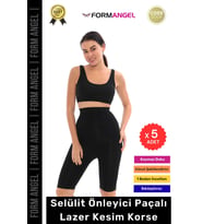 #Korse Lazer Kesim Dikişsiz İz Göstermeyen Toparlayıcı Kaymaz Selülit Önleyici Paçalı Korse - 5 Adet