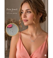 Zeta Jewel 925 Ayar Gümüş Işıltılı Sonsuzluk Kolye - Özel Tasarım