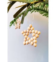 5 Adet Dekoratif Ahşap Boncuklu Mini Yıldız (5cm)