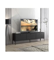 Wood'n Love Etna Premium Metal Ayaklı Dolaplı 160 Cm Tv Ünitesi - Wood Siyah / Siyah