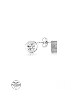 SWAROVSKİ TAŞLI  ZİRCONİA PIRLANTA MONTÜR TEK TAŞ 925 AYAR GÜMÜŞ KÜPE