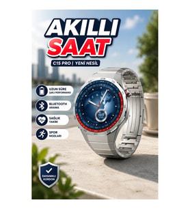 46mm Kordonlu Şarjlı Akıllı Saat Nabız Ölçerli Uyku Takipli Suya Dayanıklı