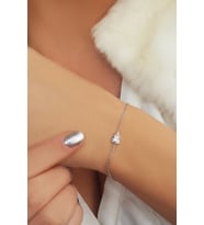Vaoov 925 Ayar Gümüş Damla Taşlı Bileklik (Gold)