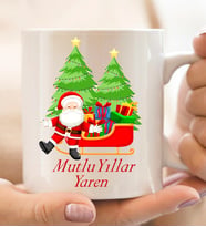 Kişiye Özel Yılbaşı Tasarımlı Beyaz Kupa