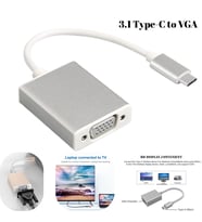 Type-C 3.1 - VGA Adaptör Dönüştürücü 1080P Monitör, TV, Projeksiyon Uyumlu