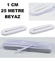 Lastik Sert Yumuşak Çamaşır Don Etek Bel Paça Bebe Lastiği Yassı Yumuşak 1 Cm Beyaz 25 Mt