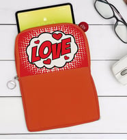 BK Gift Pop Art Tasarımlı Taşınabilir Koruyucu Tablet Kılıfı & Organizer Çanta - Turuncu-5