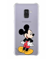 Samsung Galaxy A8 2018 Uyumlu Köşe Korumalı Antişok Kapak Mickey Mouse Tasarımlı Şeffaf Kılıf