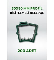 Panel Çit 50x50 MM Profil Kilitlemeli Kelepçe (200 Adet) (Yeşil)