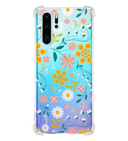 Huawei P30 Pro Uyumlu Köşe Korumalı Antişok Kapak Çiçek Tasarımlı Şeffaf Kılıf