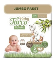 Baby Turco Doğadan Jumbo Bebek Bezi 2 No Mini 42 li