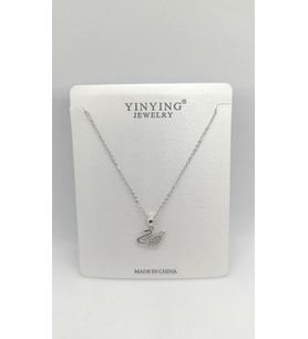 Odette Silver Renk Taşlı Kuğu Çıtır Kolye (40+5 cm)