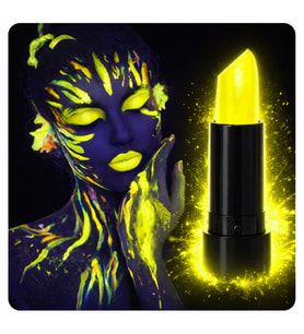 UV Neon Sarı Ruj – Karanlıkta Parlayan Makyaj Boyası