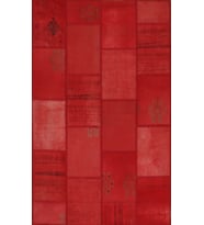 Kırmızı Halı Modern Stil Geometrik Motifli Yün Viskon Salon Halısı Makine Dokuma Yapı