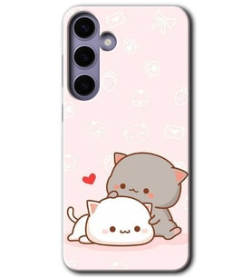 Galaxy S24 Kılıf HD Desen Baskılı Kılıf - Kedi Aşkı