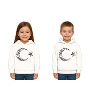 Unisex Ay Yıldızlı 19 Mayıs 29 Ekim 23 Nisan 10 Kasım Atatürk Çocuk Kapüşonlu Sweatshirt (Beyaz)
