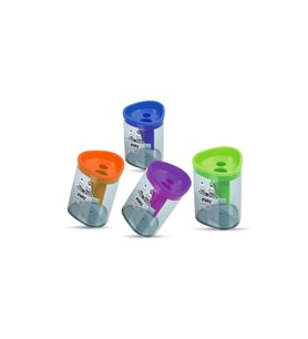 PUTİ ÇİFT BÖLMELİ PLASTİK 06376 KALEMTIRAŞ 4 RENK