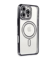 İphone 16 Kılıf Joke Simli Magneticsafe Kılıf - Gri