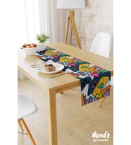 Artboard 2 Desenli Baskılı Süet Runner Masa Örtüsü