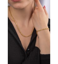 14 Ayar Altın Işıltılı Burgu Halat Set 3.90 mm (Beyaz)