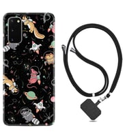 Samsung A02S A03S A10 A12 A13 A21S A22 Kılıf Boyun Askılı Silikon Planet Animals 1771