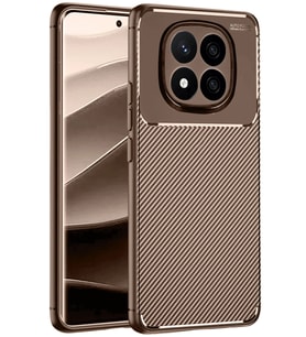 Pilelistore   Xiaomi Redmi Note 14 Pro 5G Kılıf Auto Focus Karbon Kapak - Kahverengi