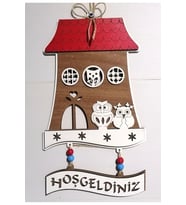 BİLGE Ahşap kapı süsü hoşgeldiniz yazı detaylı (Karışık)