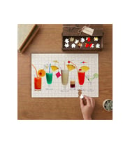 Renkli Koktteyller Tasarımı 240 parça Ahşap Puzzle Ahşap Kutuda MP01713