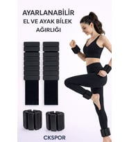 Yeni Nesil Ayarlanabilir El ve Ayak Bilek Ağırlığı  2 Adet, Çıkartılabilir Bloklu Silikon (Siyah)