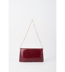Kadın Bordo Zarf Tasarım 2 Bölmeli Mini Zincir Askılı Çıt Çıt Kapama Clutch Ve El Çantası
