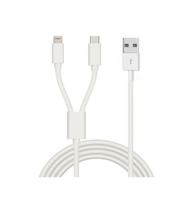 ScHitec 2in1 5A 120W UsbA to Type-C ve Lightning Hızlı Data ve Şarj Kablosu 120cm SX21C