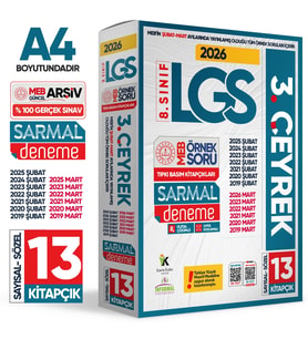 2026 8.Sınıf LGS 3. ÇEYREK Şubat-Mart Ayı MEB Örnek Soru Tıpkı Basım Sarmal Deneme Paketi Çözümlü