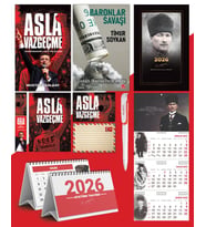 Asla Vazgeçme - Ayraç - Kartpostal - Poster - Baronlar Savaşı -  2026 Ajanda Komutan - Gazi Duvar Takvimi - Masa Takvimi