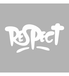 Respect Araba Sticker siyah 15x7 CM (Beyaz)